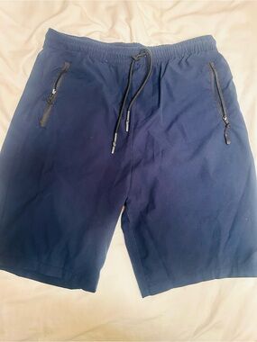 Nomad Deep Blue Athletic Shorts with Zipper Pockets